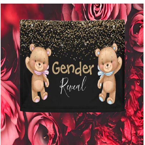 Baby Shower Teddy Gender Reveal Invitation Banner
