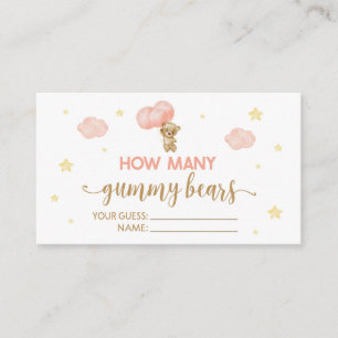 Baby Shower Teddy How Many Gummy Bears Game Cards