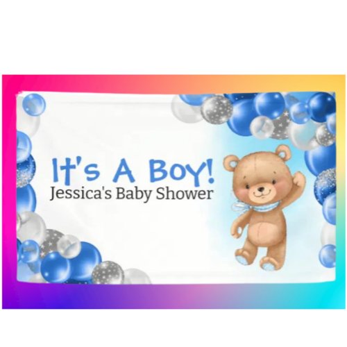 Baby Shower Teddy Its A Boy Banner