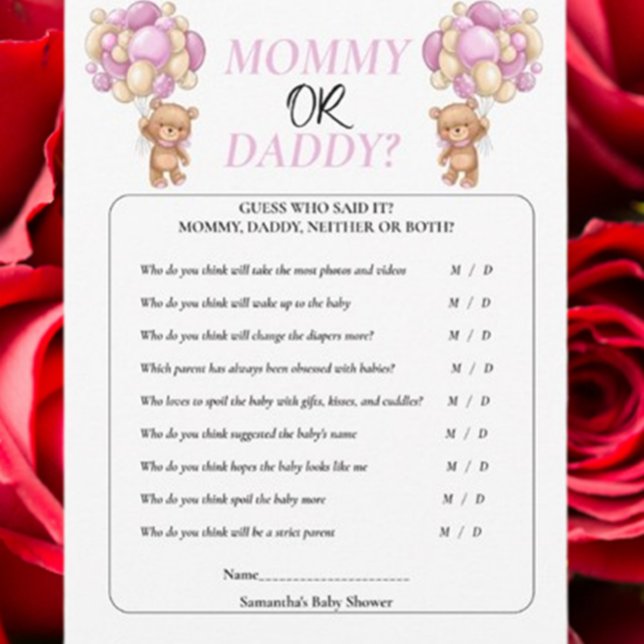 Baby Shower Teddy  Mother to Be. Mommy or Daddy  Invitation (Celebrate your baby shower with our adorable Teddy Pink theme)