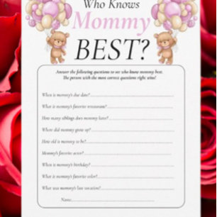 Baby Shower Teddy Who Knows Mommy Pink Invitation