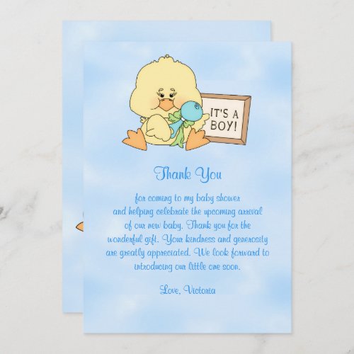 Baby Shower Thank You Baby Duck Invitation