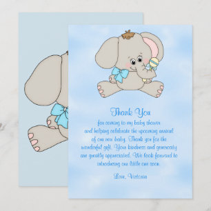 Baby Shower Thank You Baby Elephant Invitation