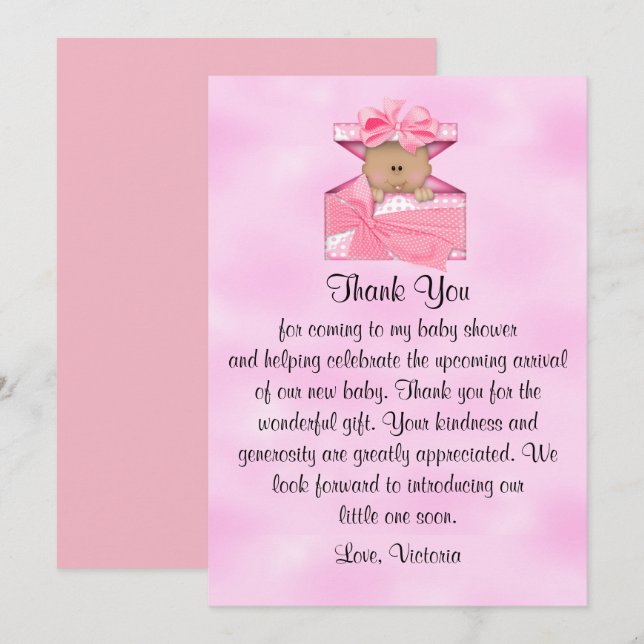 Baby Shower Thank You Baby Girl Invitation (Front/Back)