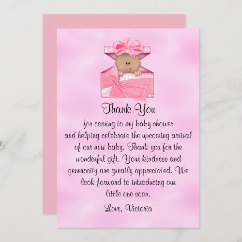 Baby Shower Thank You Baby Girl Invitation