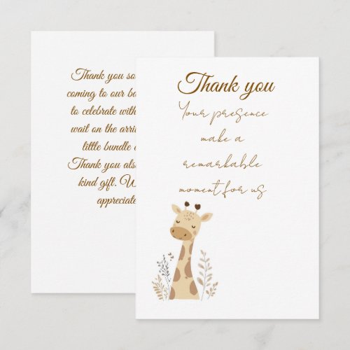 Baby shower  thank you card