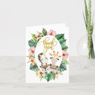 Baby Shower Thank You Card   Cute Safari Friends