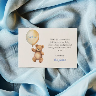 Baby shower thank you card. Cute teddy bear Card