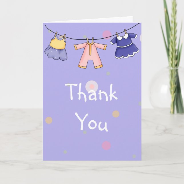Baby Shower Thank you Card for Girl (Front)