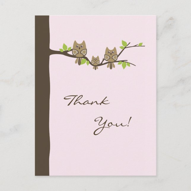 Baby Shower Thank You Card (Girl) (Front)