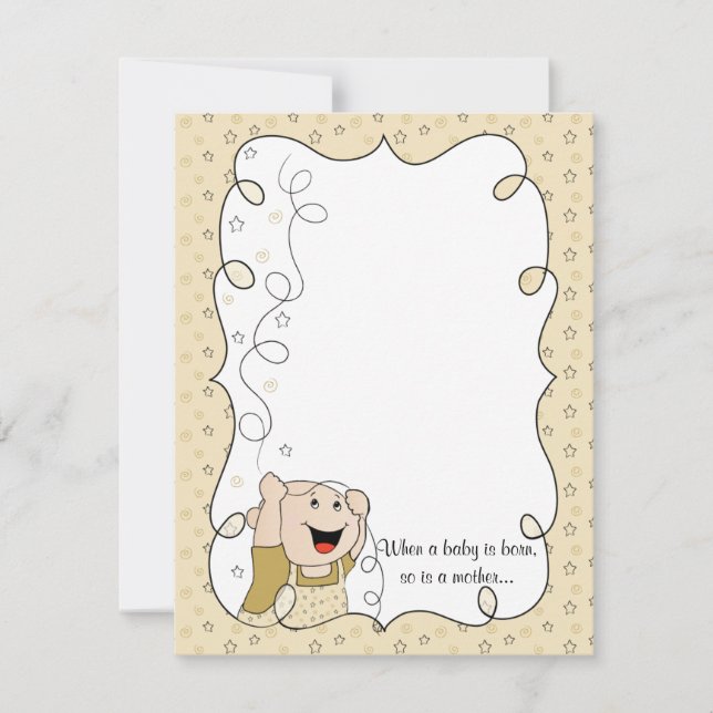 Baby Shower Thank You Card, Gold/Black Stars Card (Front)