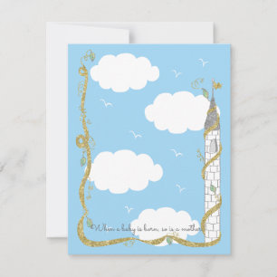 Baby Shower Thank You Card, Gold/Silver Castle
