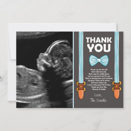 Baby Shower Thank You Card Little Man Echo