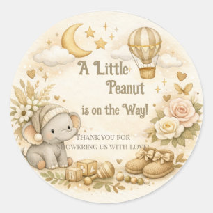 Baby Shower Thank You Card Little Peanut Design Classic Round Sticker