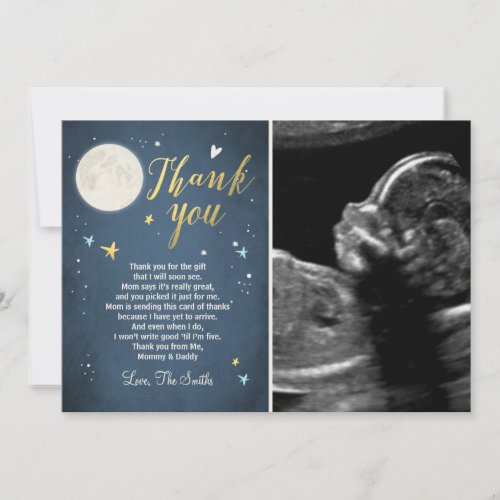 Baby Shower Thank You Card Love You to the Moon