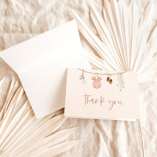 Baby Shower Thank You Card Pink Girl Baby Shower