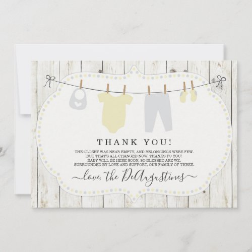 Baby Shower Thank You Card _ Rustic Gender Neutral