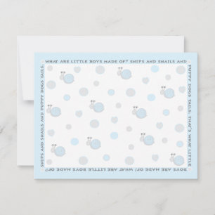 Baby Shower Thank You Card, "Snips and Snails"