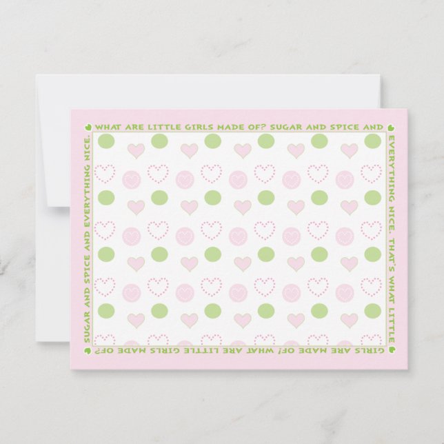 Baby Shower Thank You Card, "Sugar and Spice" (Front)