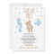 Baby Shower Thank You Card Teddy Bear blue