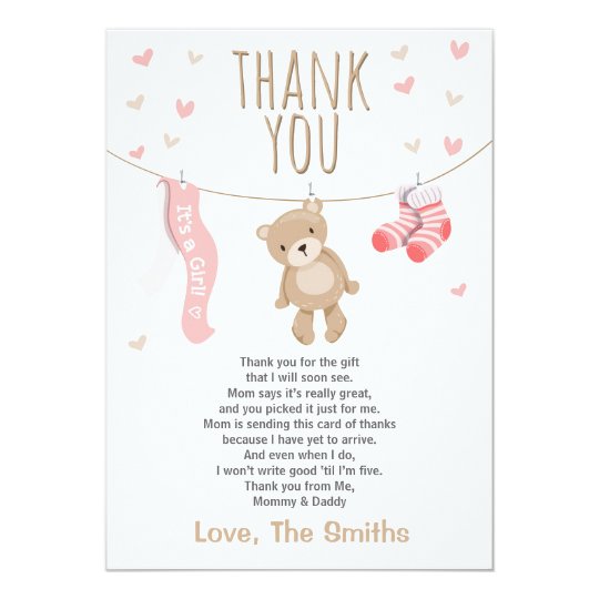 babyshower thank you card