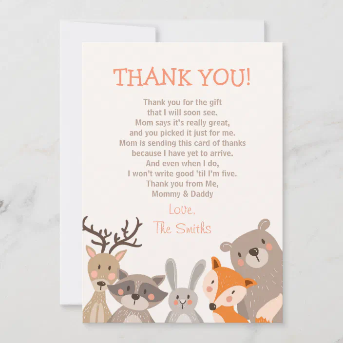 pastel notecards 5 pack cards baby shower cards new baby baby gift Pastel woodland animals note cards baby shower thank you