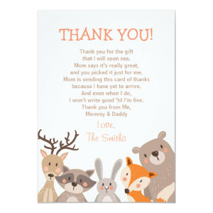 Baby Shower Thank You Card Woodland
