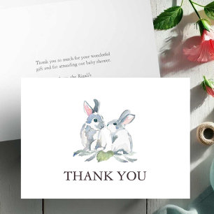 Baby Shower Thank You Card Woodland Bunnies
