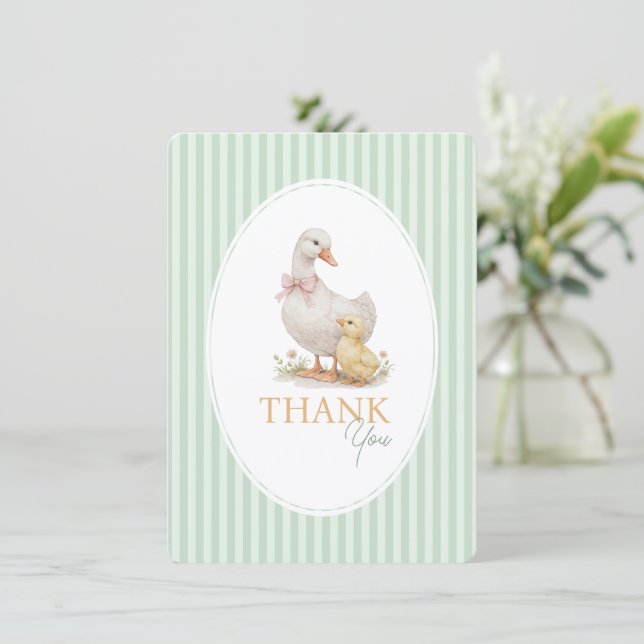 Baby Shower Thank You Cards Goose and Gosling. (Standing Front)