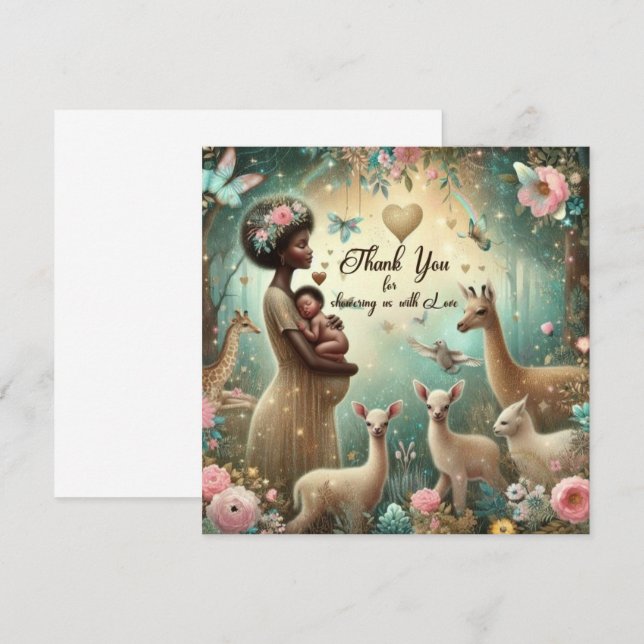Baby Shower Thank you Cards  Showering with love (Front/Back)