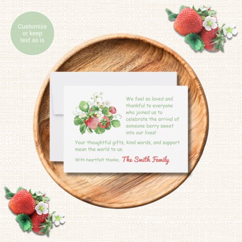 Baby Shower Thank You Cards Strawberry Theme