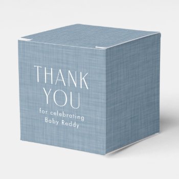 Baby Shower Thank You Chambray Blue Favor Boxes by LeaDelaverisDesign at Zazzle