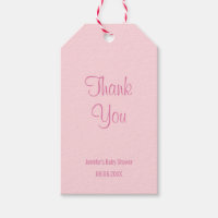 Baby Shower Thank You Chic Blush Pink Simple Gift Tags