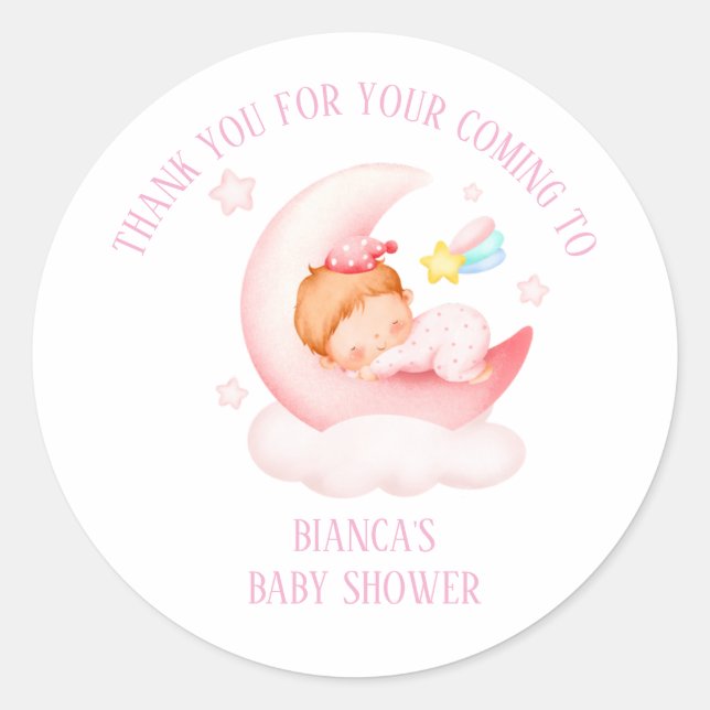 Baby shower thank you classic round sticker (Front)