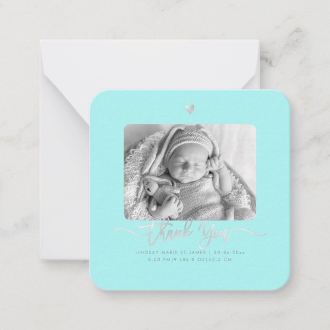Baby Shower Thank You DIY Color Script Note Card (Front)