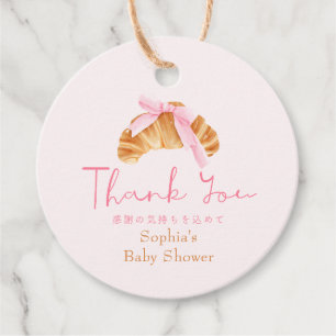 Baby Shower Thank You Favor Coquette Croissant Tags
