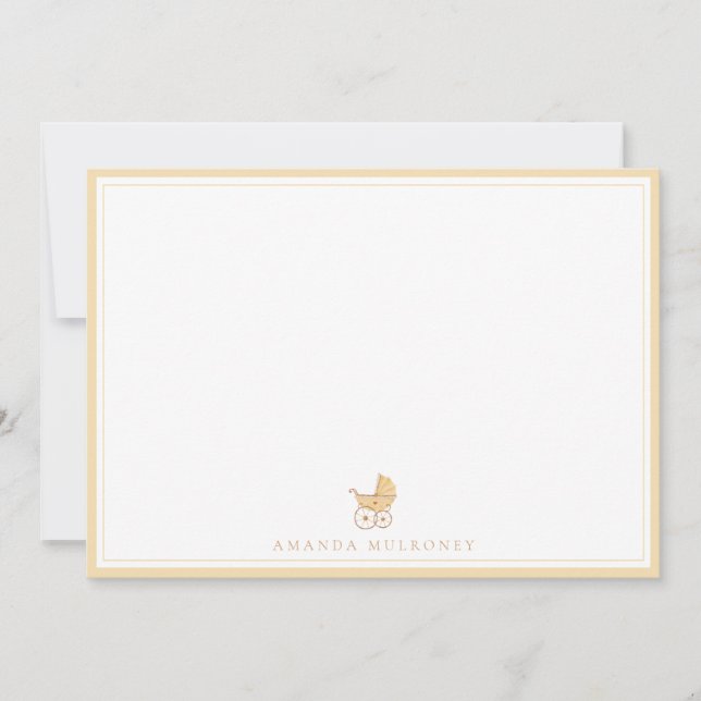 Baby Shower Thank You Flat Note Card (Front)