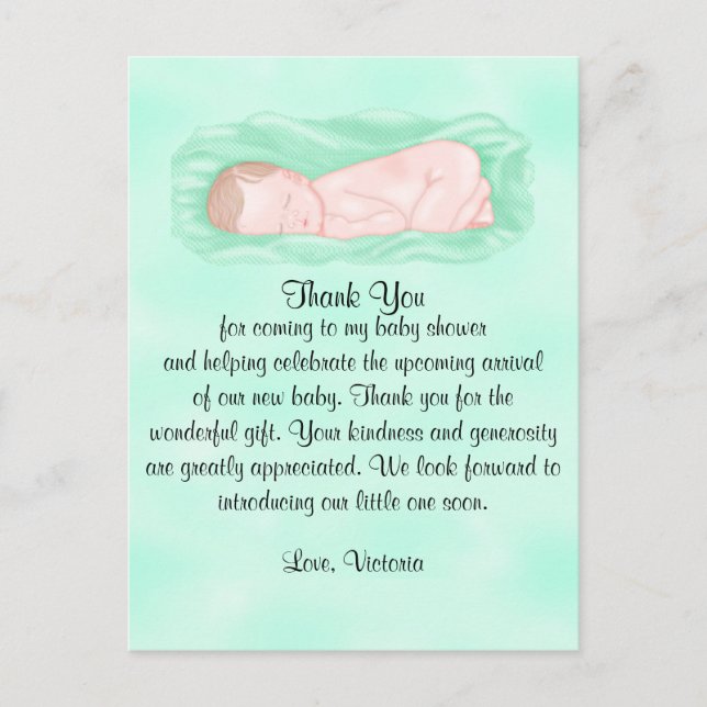 Baby Shower Thank You Gender Neutral Ethnic Postcard (Front)