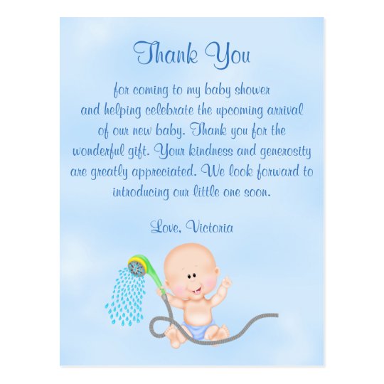 Baby Shower Thank You It's a Boy Baby Boy Postcard | Zazzle.com