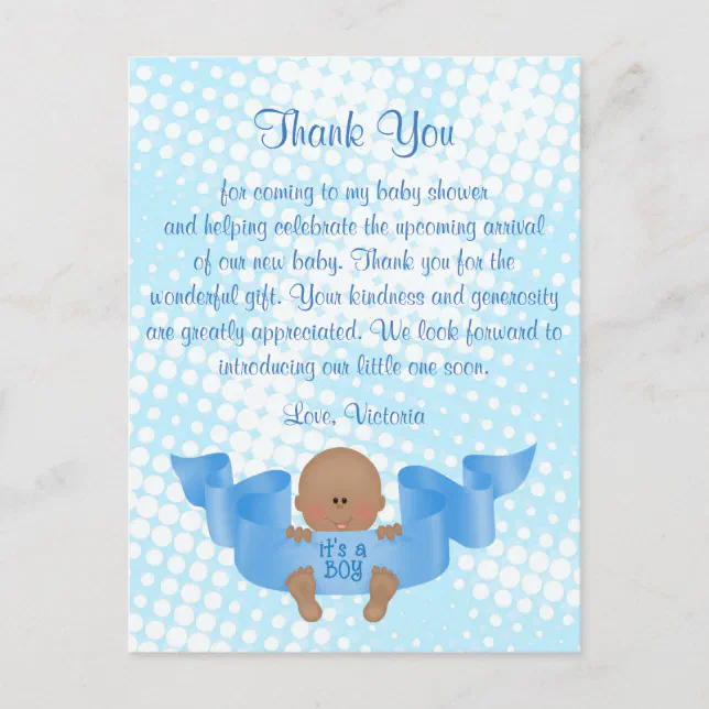 Baby Shower Thank You It's a Boy Baby Boy Postcard | Zazzle