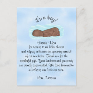 Baby Shower Thank You It's a Boy Ethnic Postcard