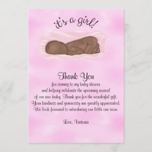 Baby Shower Thank You It's a Girl Ethnic Invitation