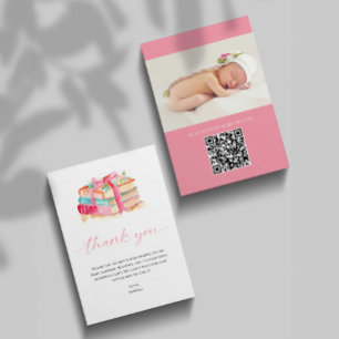 Baby Shower Thank You New Chapter Begins Photo QR Card