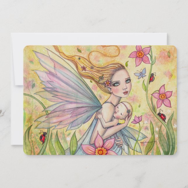 Baby Shower Thank You Notes Mother and Baby Fairy (Front)