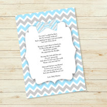 Baby shower thank you notes with poem blue gray