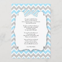 Baby shower thank you notes with poem blue gray