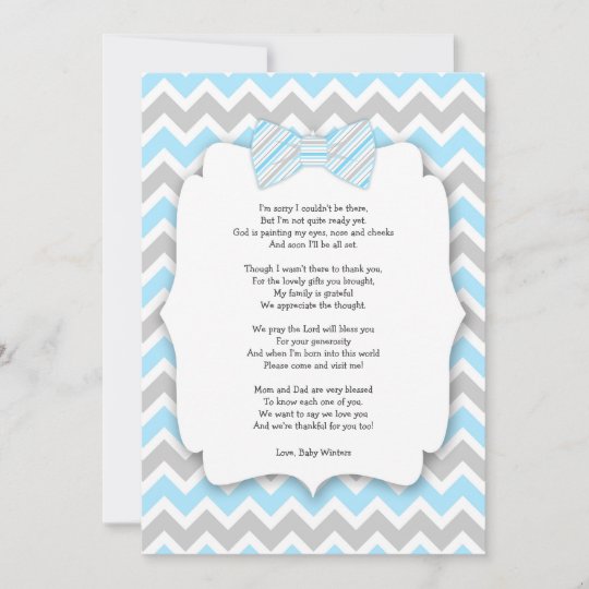 Uitgelezene Baby shower thank you notes with poem blue gray | Zazzle.com NE-84