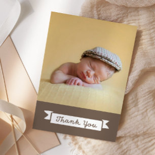 Baby Shower Thank You Photo Card (Custom Colors)