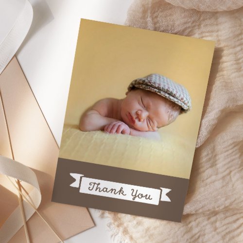 Baby Shower Thank You Photo Card Custom Colors