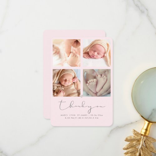 Baby Shower Thank You Photos Announcement DIY Pink